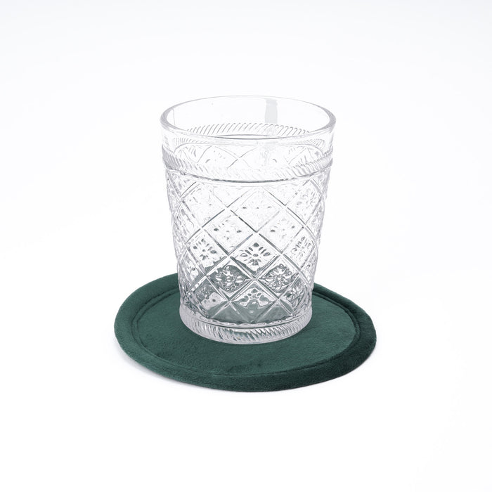 Sottobicchiere in velluto verde, diametro 12CM