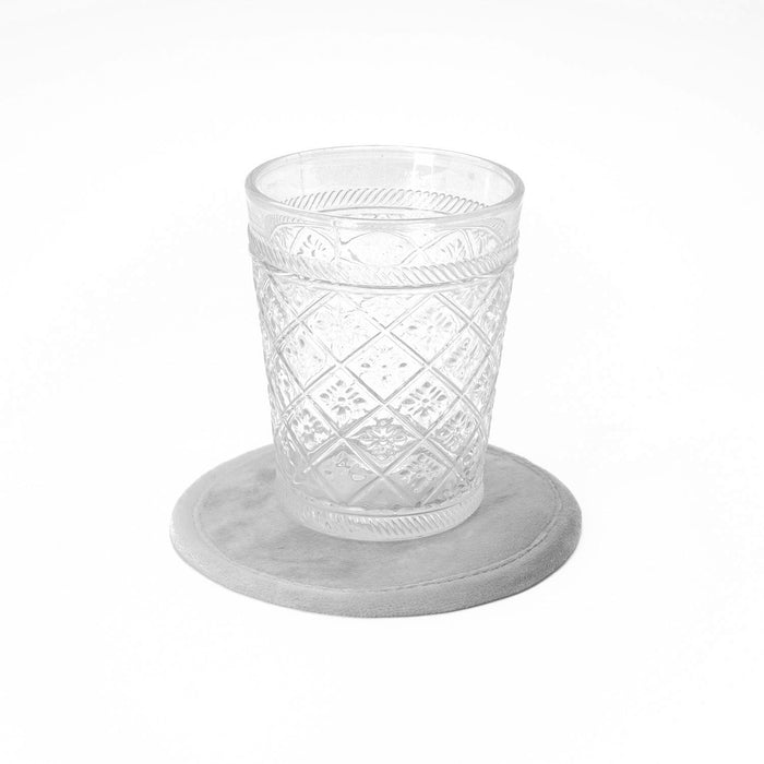 Sottobicchiere in velluto grigio, diametro 12CM