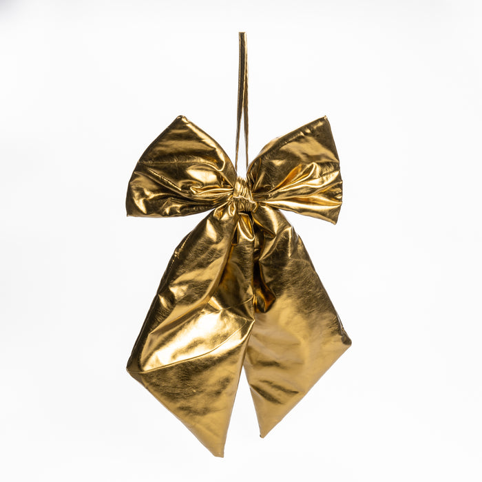 Fiocco in ecopelle metallizzata di colore oro antico, 52X79CM