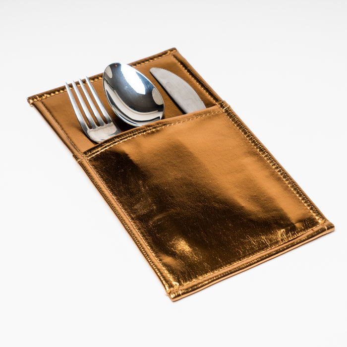 Portaposate in ecopelle metallizzata oro antico 13X24CM