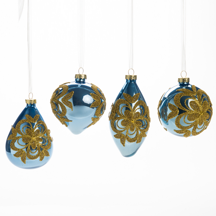 Box 4 Palline di Natale Fiore Polvere