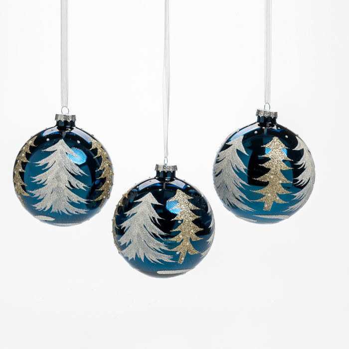 Box 3 Palline di Natale Albero Blu