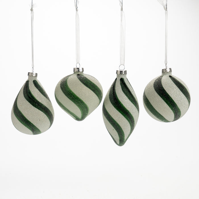 Box 4 Palline di Natale Circus Bianco Verde