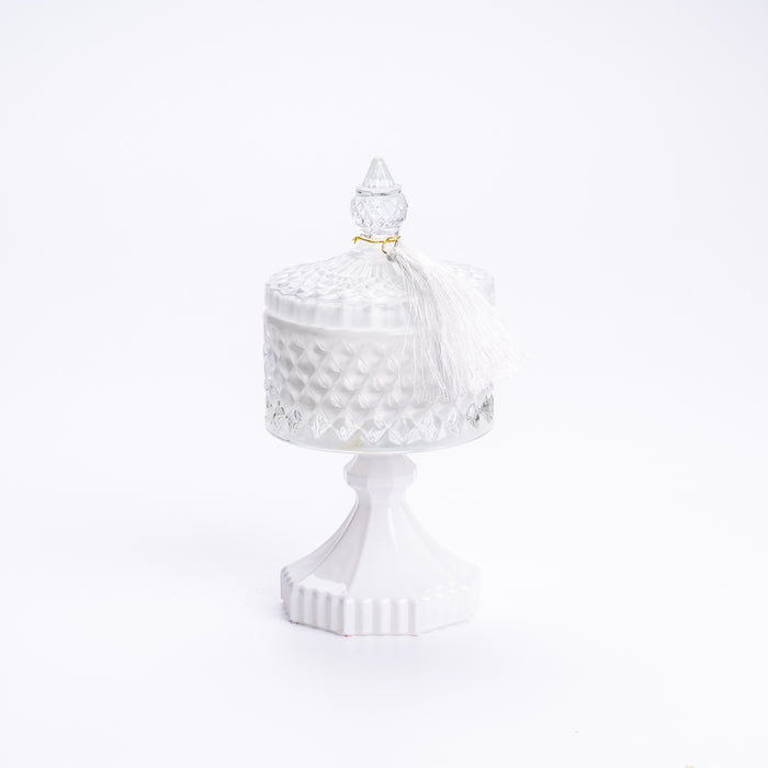 Cofanetto di vetro Bianco Alzatina 8,5X17CM