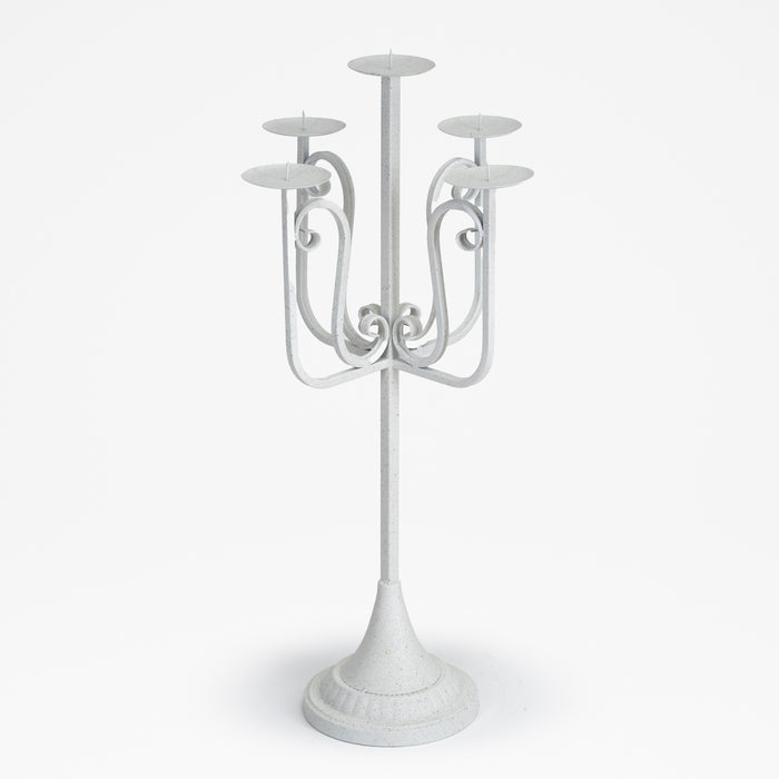 Candelabro 5 Bracci Retrò Bianco 32X32X77CM