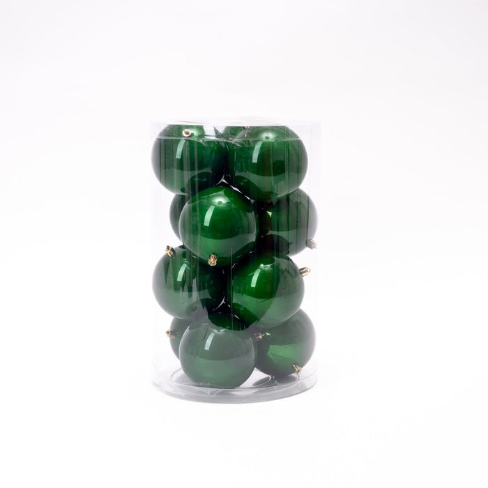 Palline di Natale in Plastica, colore verde foresta, Diametro 6CM
