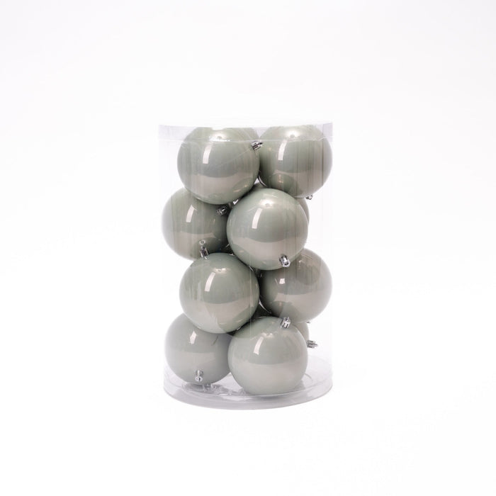 Palline di Natale in plastica, colore grigio, diametro 12CM