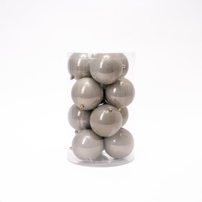Palline di Natale in Plastica, colore grigio metallizzato, diametro 4CM