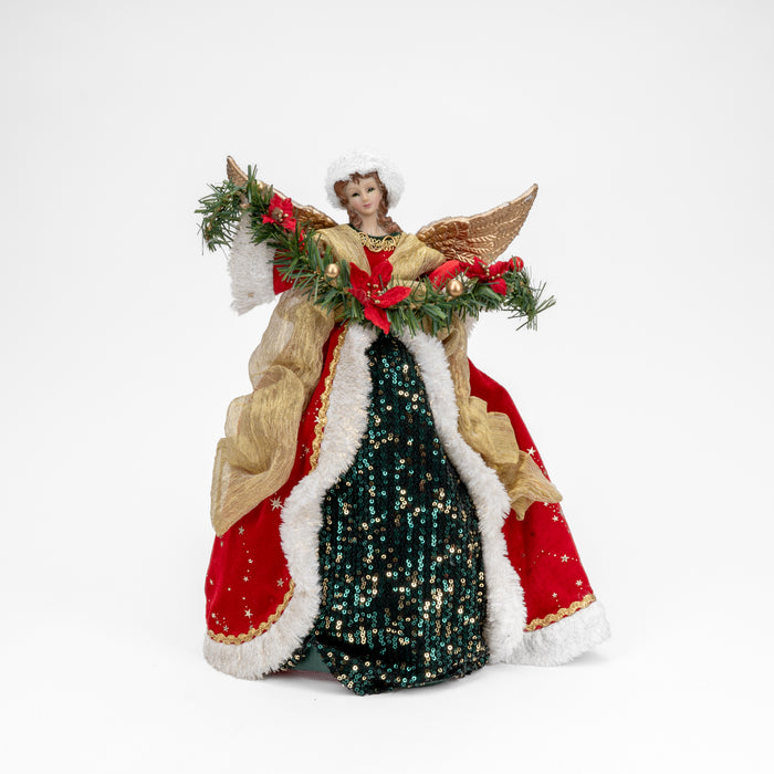 Fata Angelo di Natale con vestito rosso, H.40CM