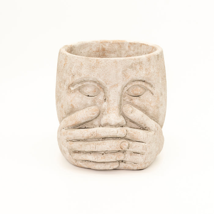 Vaso busto stone natural, 18x17x15CM