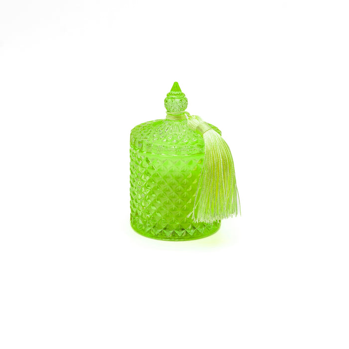 Candela in cofanetto di vetro Verde