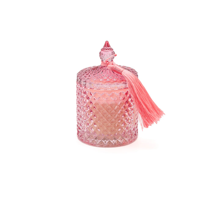 Candela in cofanetto di vetro Rosa