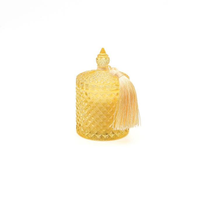 Candela in cofanetto di vetro Giallo