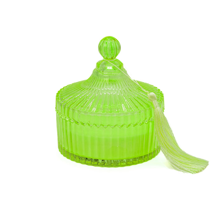Candela in cofanetto di vetro Verde