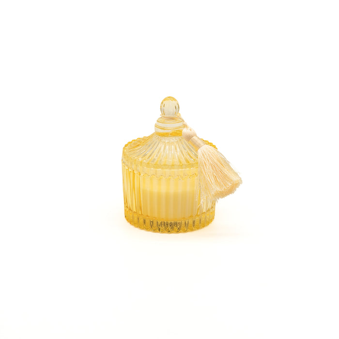 Candela in cofanetto di vetro Giallo