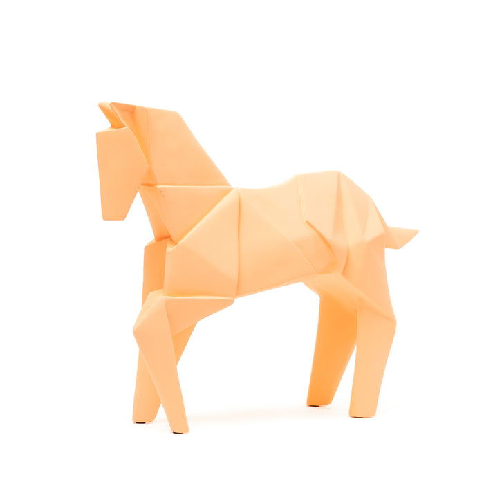 Statua cavallo arancione 43x12x34CM