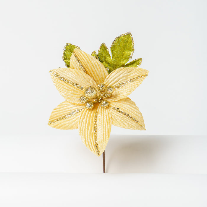 Pick fiore artificiale stella di natale in velluto rosso con glitter a gambo corto, dotato di molletta sul retro utile per creare confezioni, segna posti e chiudi busta. Scopri i nostri articoli su Silani Srl.