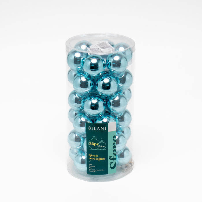 Palline in vetro per albero di Natale colore Polvere, box da 36 sfere di dimensioni 4CM. Perfette anche per decorare ghirlande e festoni, giocando con le tonalità di colore. Confezionate in box di plastica trasparente. Scopri i nostri articoli su Silani Srl.