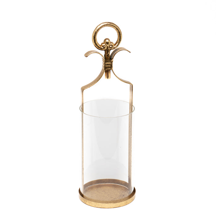 Porta Candela Style Retrò Oro 13X38CM. Elegante accessorio dalla forma cilindrica capace di arricchire con un tocco di eleganza qualsiasi ambiente. Ideale per feste, eventi, cerimonie, allestimenti e complemento d'arredo. Scopri i nostri articoli su Silani Srl.