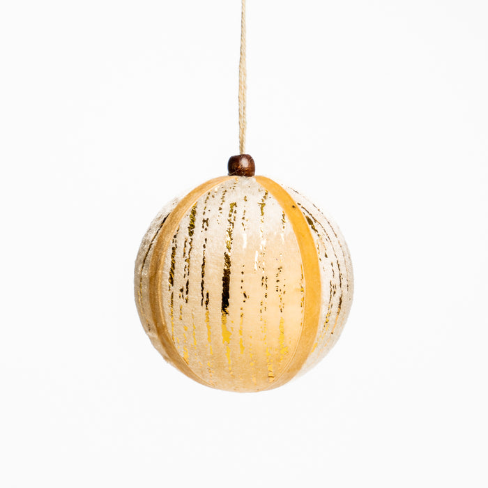 Palline di natale velluto graffiate Oro 10CM