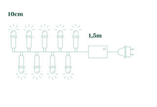 Catena luminosa diamond 100 LED 10 m total flash professionale