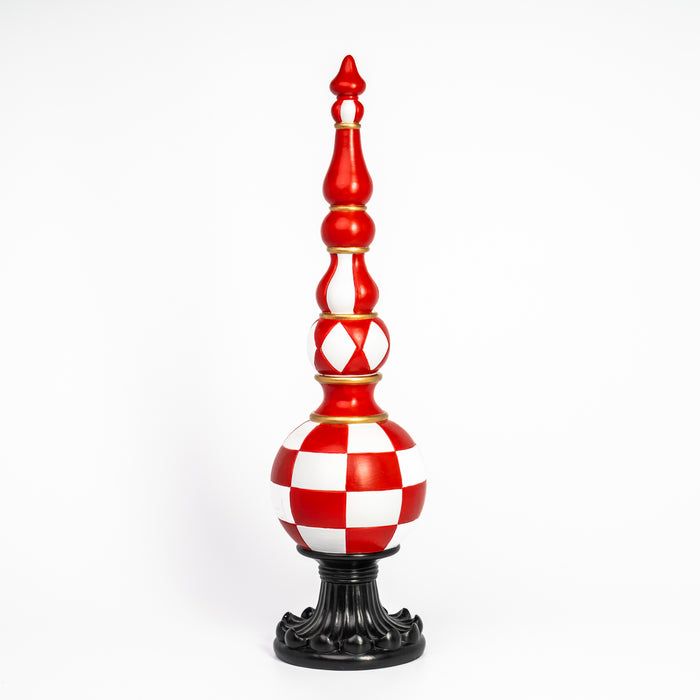 Obelisco Scacchi Bianco Rosso 47CM