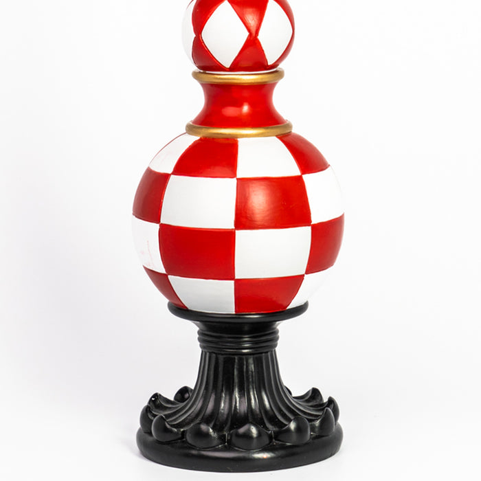 Obelisco Scacchi Bianco Rosso 47CM