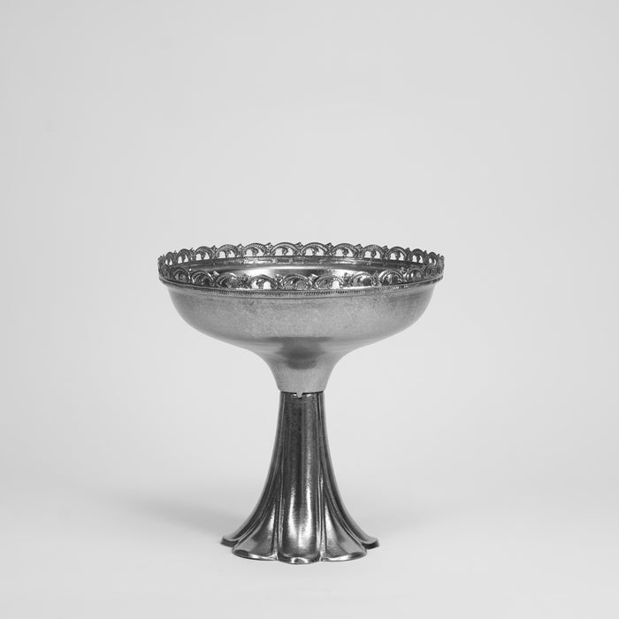 Vaso Argento Decoro Ricamo Slim 28X28X29CM