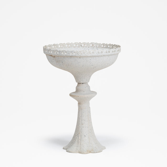 Vaso Bianco Decoro Ricamo Slim 28X28X37CM