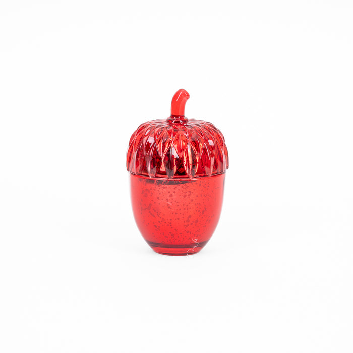 Candela profumata vetro ghianda rossa 7X12CM