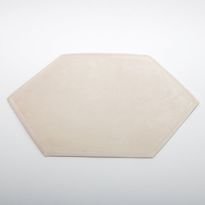 Tovaglietta sottopiatto esagonale in velluto bianco 46X34CM
