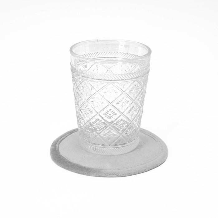 Sottobicchiere in velluto grigio, diametro 12CM