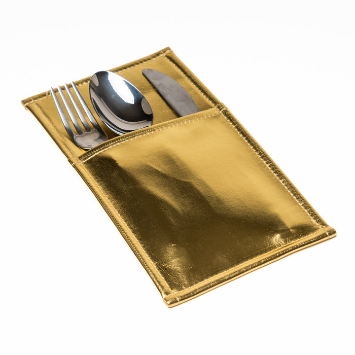 Portaposate in ecopelle metallizzata oro 13X24CM