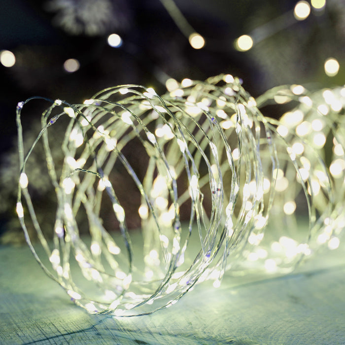 Luce di natale copper 20 MICROLED luce calda a batterie 2 m