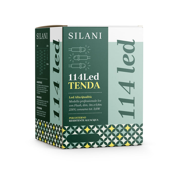 Tenda luminosa Bianca 114 LED 3 X H 0,8 m con flash professionale