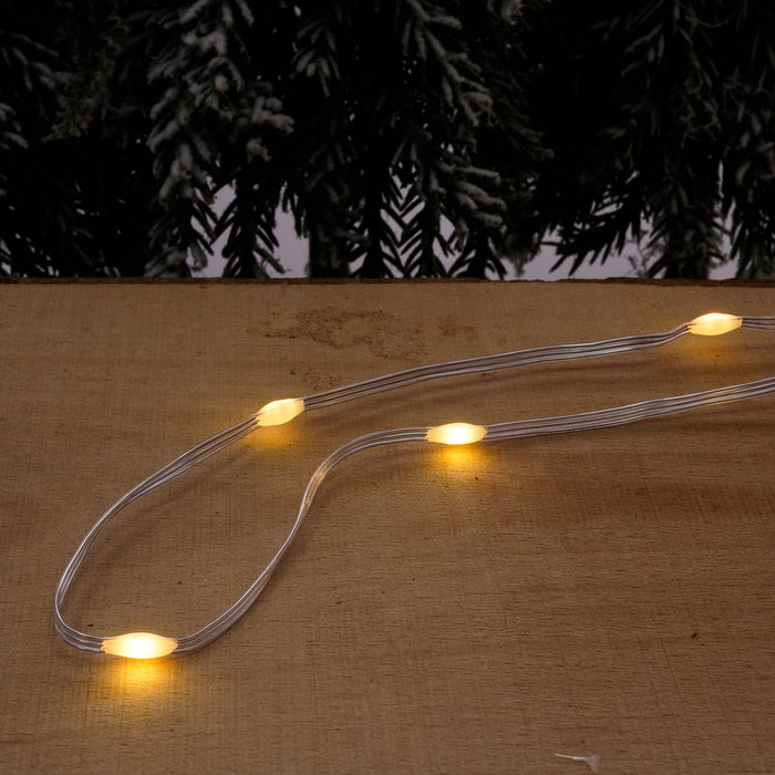 Luce di natale  copper piattina 100 MICROLED luce calda con flash 10m