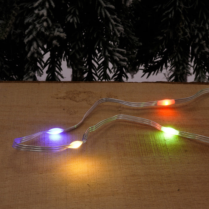 Luce di natale  copper piattina 200 MICROLED luce Mix Color con flash 20m