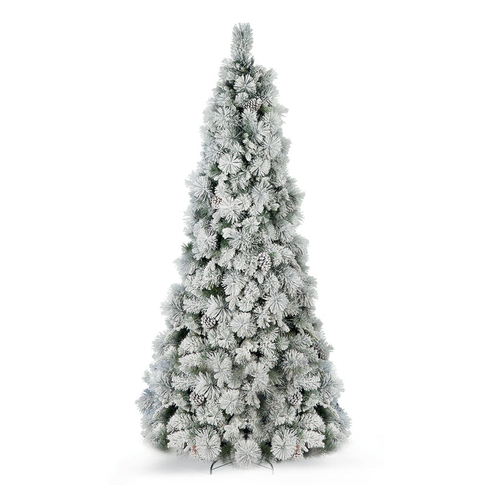 Abete Diamond innevato con pigne H 270cm
