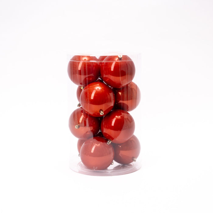 Palline di Natale in Plastica, colore arancione, Diametro 6CM