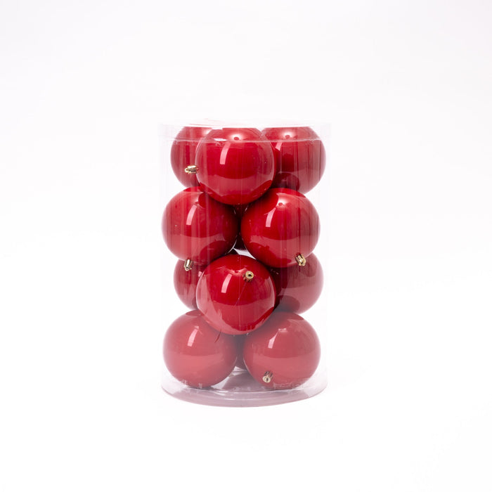 Palline di Natale in plastica, colore rosso, diametro 10CM