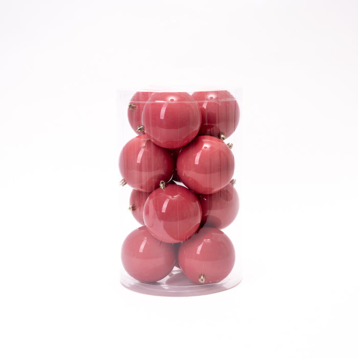 Palline di Natale in plastica, colore rosa, diametro 10CM