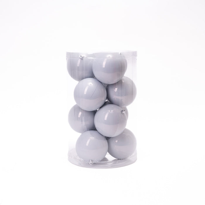 Palline di Natale in plastica, colore bianco, diametro 12CM