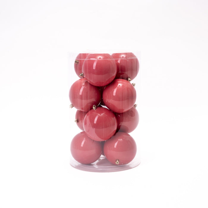 Palline di Natale in plastica, colore rosa, diametro 12CM
