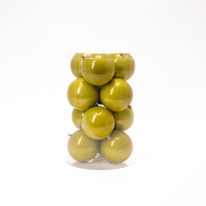 Pallina di Natale in plastica, colore giallo lemon, diametro 15CM