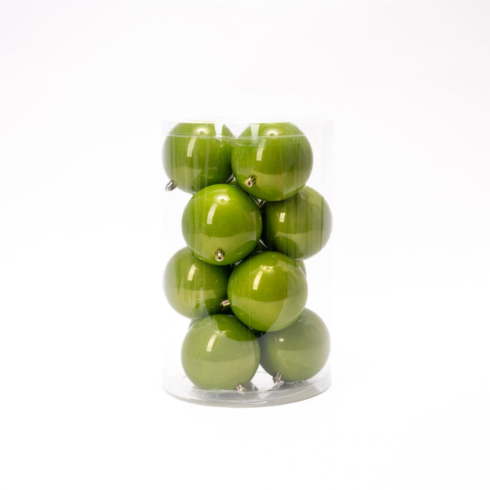 Palline di Natale in Plastica, colore pistacchio, diametro 4CM