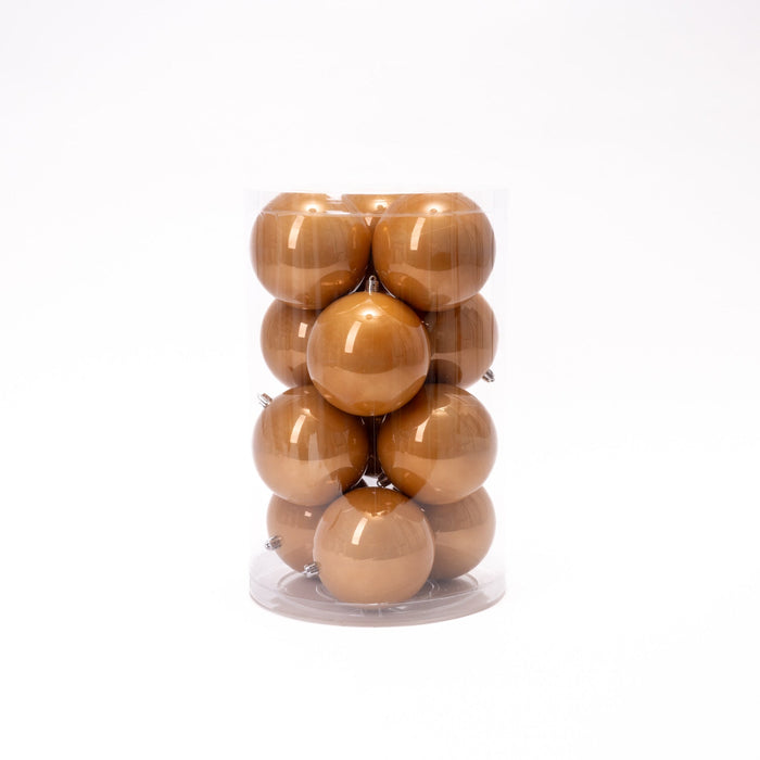 Palline di Natale in Plastica, colore tortora, diametro 4CM