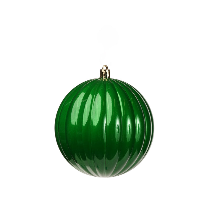Palline in plastica rigate, colore verde foresta, diametro di 10CM