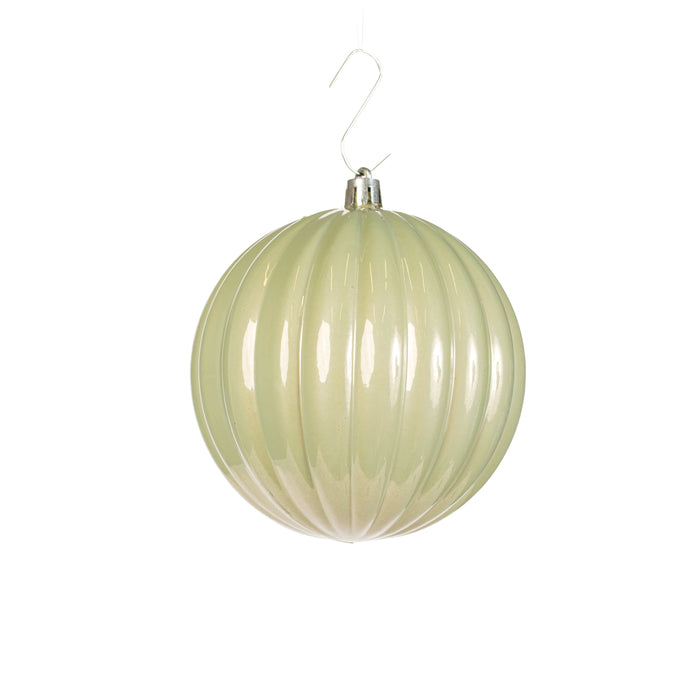 Pallina in plastica rigata, colore grigio, diametro di 20CM