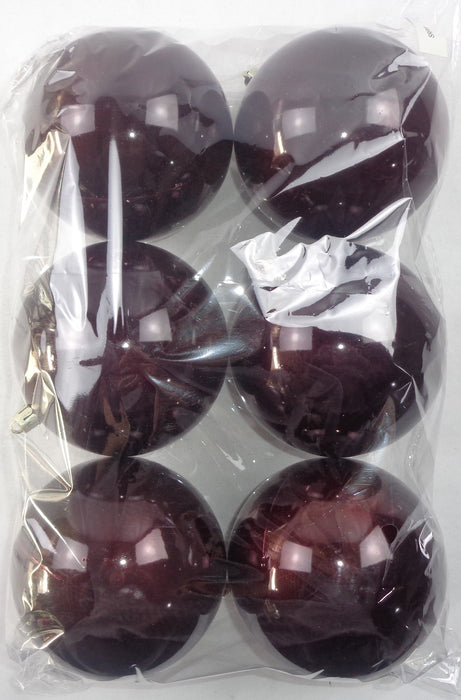Palline di Natale in plastica, colore granata, diametro 8CM