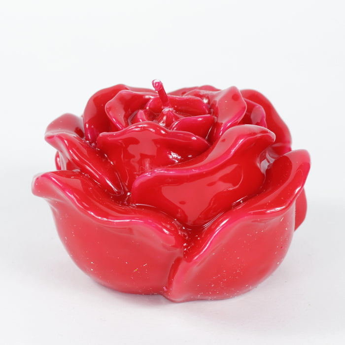 Candela a forma di Rosa Rossa Ø 9X6 cm